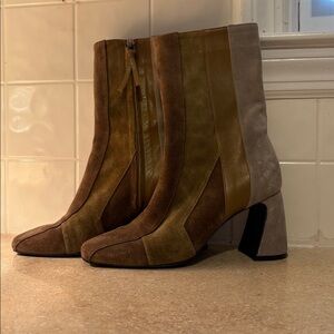 Dorothee Schumacher Patched Perfection brown suede boots. Size 37(7)
